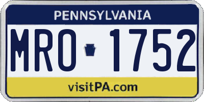 PA license plate MRO1752