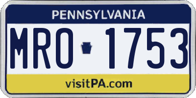 PA license plate MRO1753