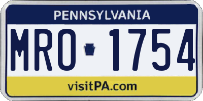 PA license plate MRO1754