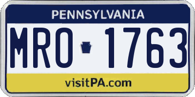 PA license plate MRO1763