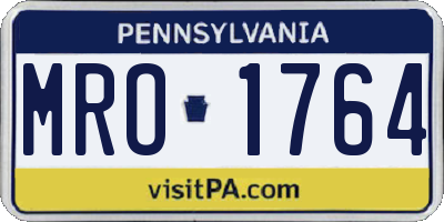 PA license plate MRO1764