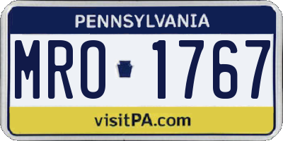 PA license plate MRO1767