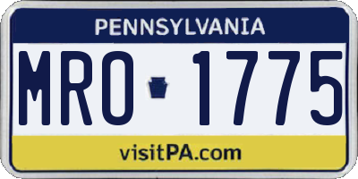 PA license plate MRO1775