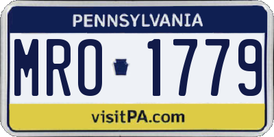 PA license plate MRO1779
