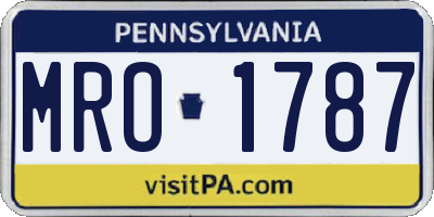 PA license plate MRO1787