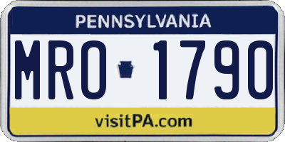 PA license plate MRO1790