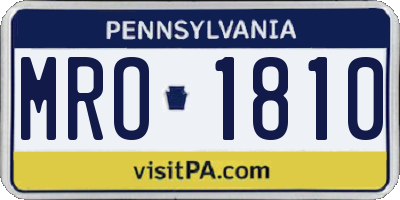 PA license plate MRO1810