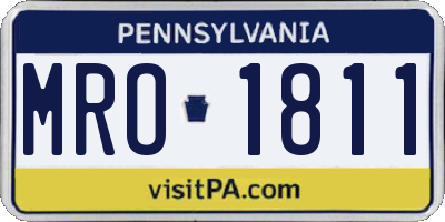 PA license plate MRO1811