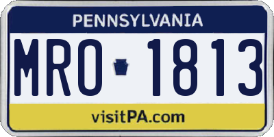 PA license plate MRO1813