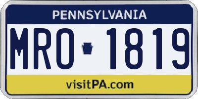 PA license plate MRO1819