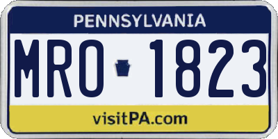 PA license plate MRO1823
