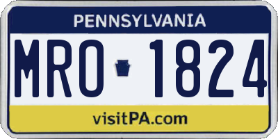 PA license plate MRO1824