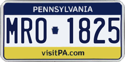 PA license plate MRO1825