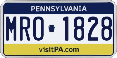 PA license plate MRO1828