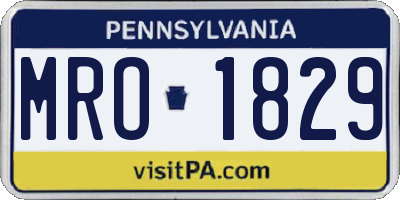 PA license plate MRO1829