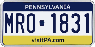 PA license plate MRO1831