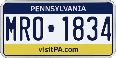 PA license plate MRO1834