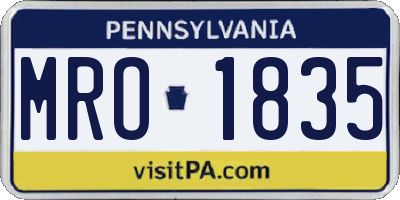 PA license plate MRO1835