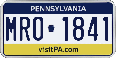 PA license plate MRO1841