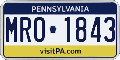 PA license plate MRO1843