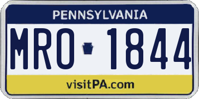 PA license plate MRO1844