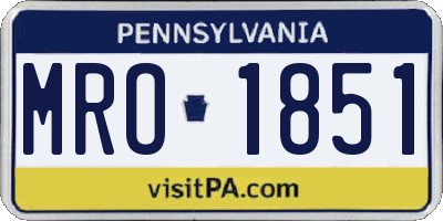 PA license plate MRO1851