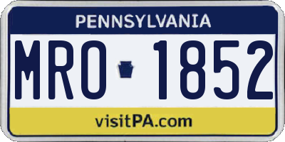 PA license plate MRO1852