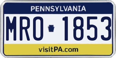 PA license plate MRO1853
