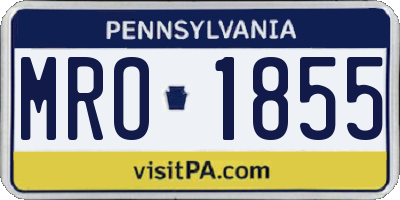 PA license plate MRO1855