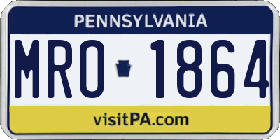 PA license plate MRO1864