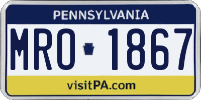 PA license plate MRO1867