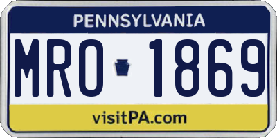 PA license plate MRO1869