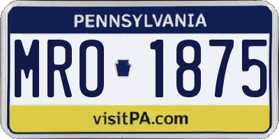 PA license plate MRO1875
