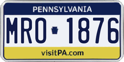 PA license plate MRO1876