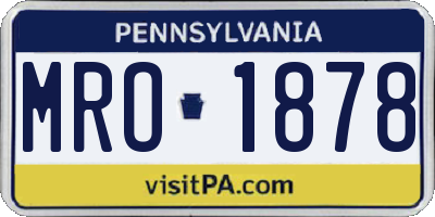 PA license plate MRO1878