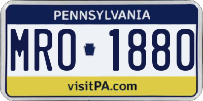 PA license plate MRO1880