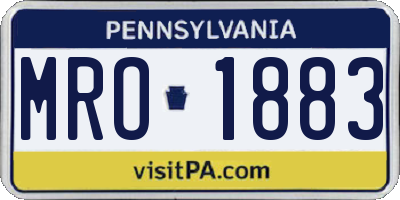 PA license plate MRO1883