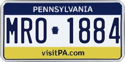 PA license plate MRO1884