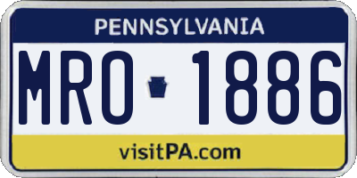 PA license plate MRO1886
