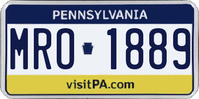 PA license plate MRO1889