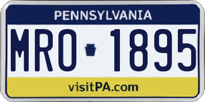 PA license plate MRO1895