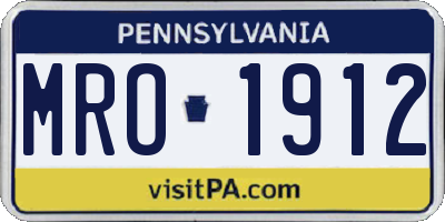 PA license plate MRO1912