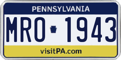 PA license plate MRO1943