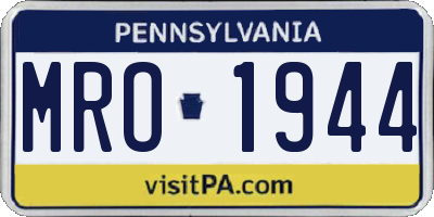PA license plate MRO1944