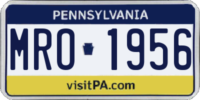 PA license plate MRO1956