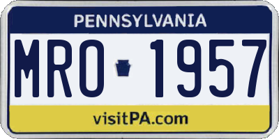 PA license plate MRO1957