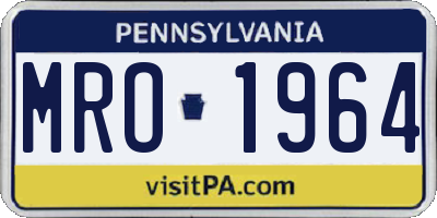 PA license plate MRO1964