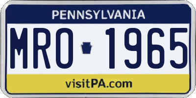 PA license plate MRO1965
