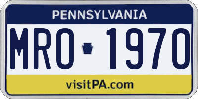 PA license plate MRO1970