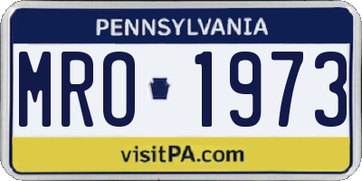 PA license plate MRO1973